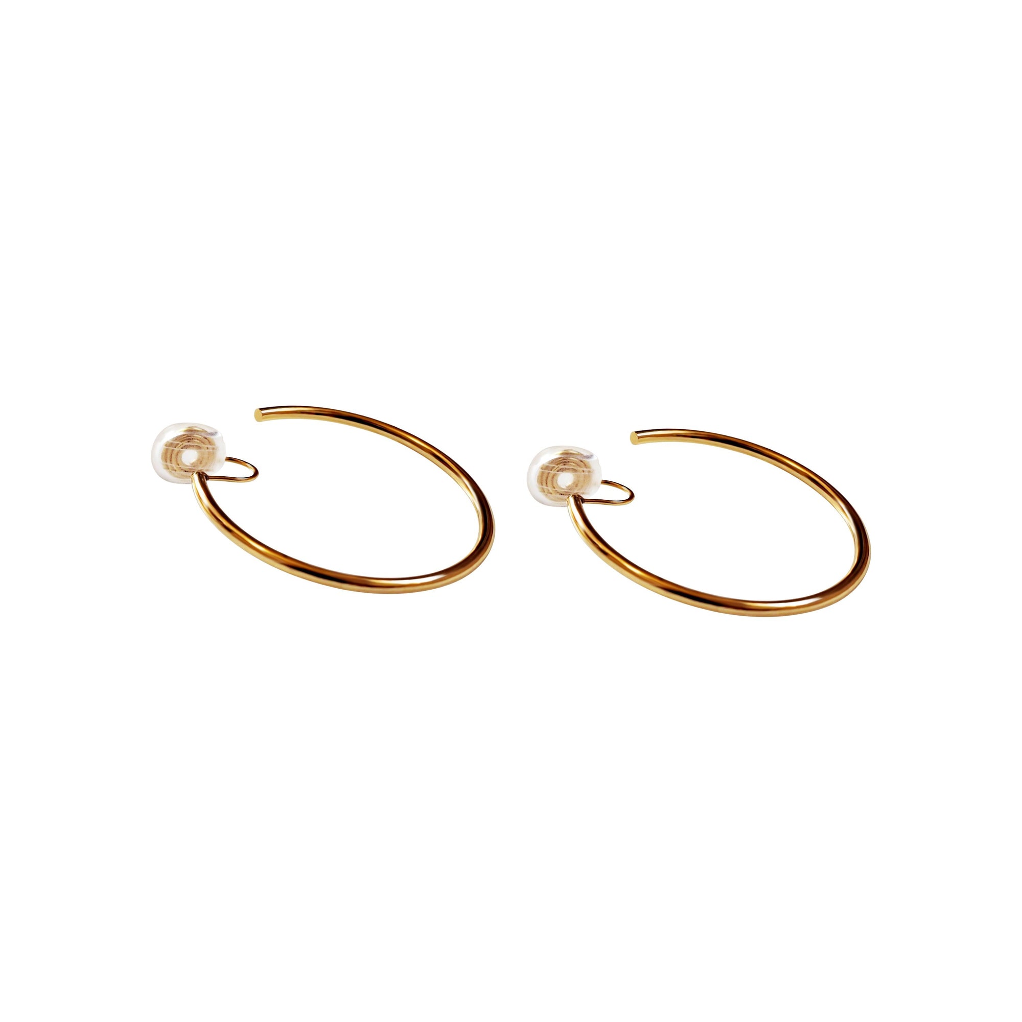 Gold 40mm Hoop Clip Angle Adjustable Spiral Clip On Earrings