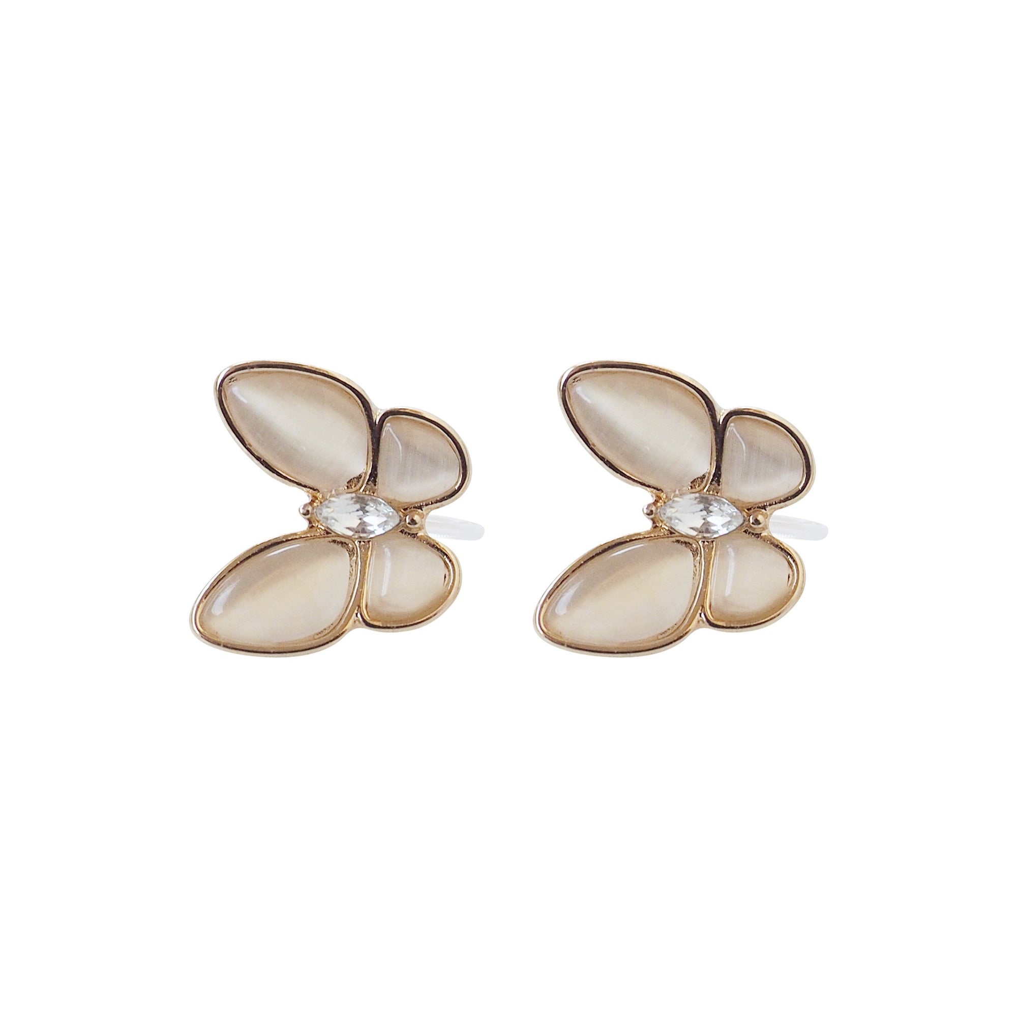 Amber Look Butterfly Invisible Clip On Earrings
