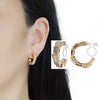 White Crystal & Pave Hoop Invisible Clip On Earrings