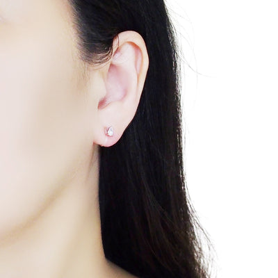Crystal Flower and Teardrop Invisible Clip On Stud Earrings ( 2 Piars Set)