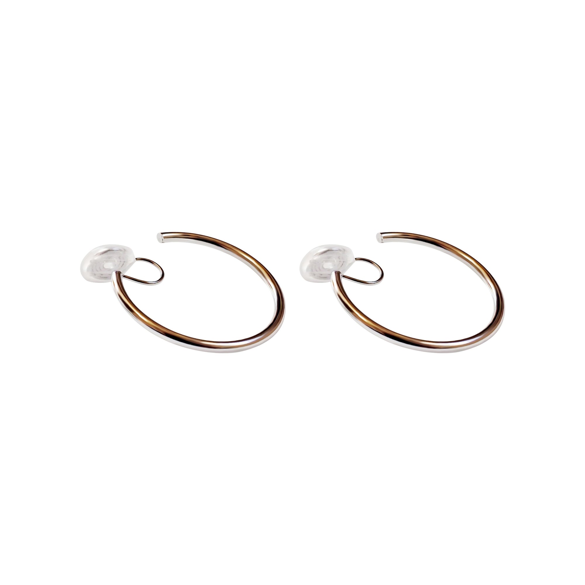 Silver 30mm Hoop Clip Angle Adjustable Spiral Clip On Earrings