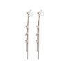 Gold chain rhinestone crystal dangle invisible clip on earrings - Miyabi Grace