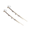 Gold chain rhinestone crystal dangle invisible clip on earrings - Miyabi Grace