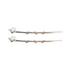 Gold chain rhinestone crystal dangle invisible clip on earrings - Miyabi Grace