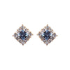 Light Blue Square Swarovski Invisible Clip On Earrings - Miyabi Grace