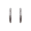 925 Sterling Silver Textured Invisible Clip On Hoop Earrings - Miyabi Grace