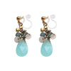 Aqua Blue Chalcedony Invisible Clip On Earrings - Miyabi Grace