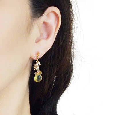 Yellow Chalcedony Invisible Clip On Earrings - Miyabi Grace