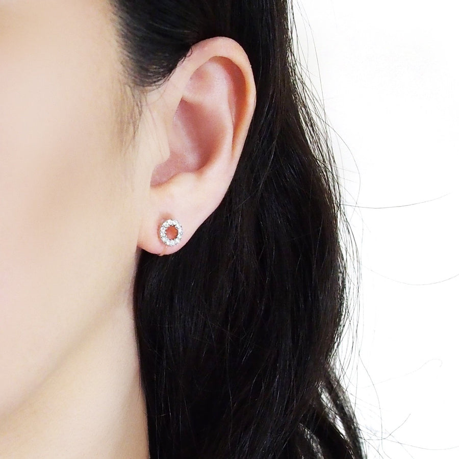 Crystal Open Circle Invisible Clip On Stud Earrings - Miyabi Grace