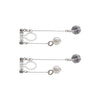 Silver double sided pearl & cubic zirconia crystal dangle invisible clip on earrings - Miyabi Grace