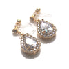 Bridal teardrop cubic zirconia invisible clip on earrings ( gold tone ) - Miyabi Grace