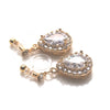 Bridal teardrop cubic zirconia invisible clip on earrings ( gold tone ) - Miyabi Grace