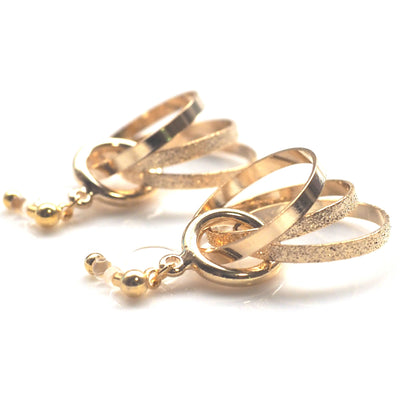 Three metallic gold rings invisible clip on earrings - miyabigracejewelry.com