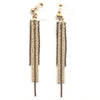 Long gold metallic chain invisible clip on earrings - miyabigracejewelry.com