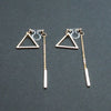 Gold Double-Sided Triangle and Bar Invisible Clip On Earrings - Miyabi Grace