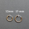 Gold 12mm 15mm Resin Clip On Hoop Earrings - Miyabi Grace