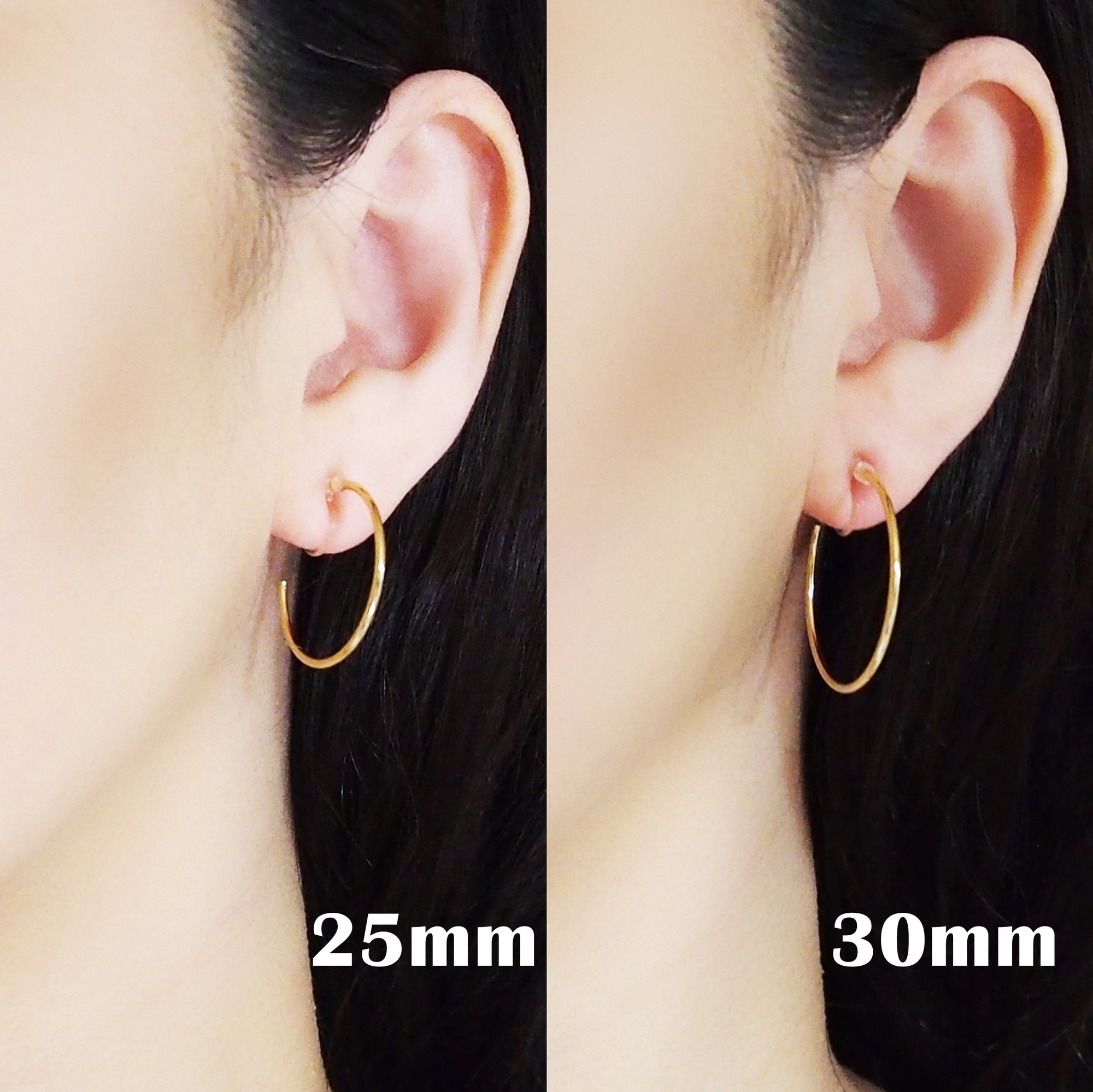 Big Invisible Clip On Hoop Earrings (Gold tone) - Miyabi Grace
