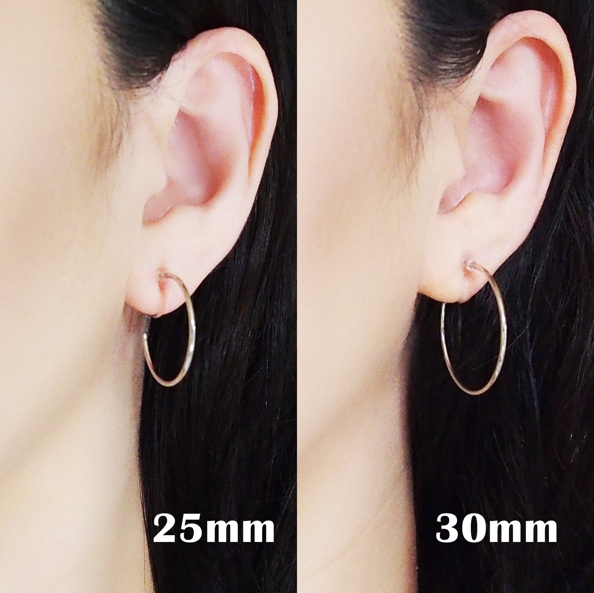 Big Invisible Clip On Hoop Earrings (Silver tone) - Miyabi Grace
