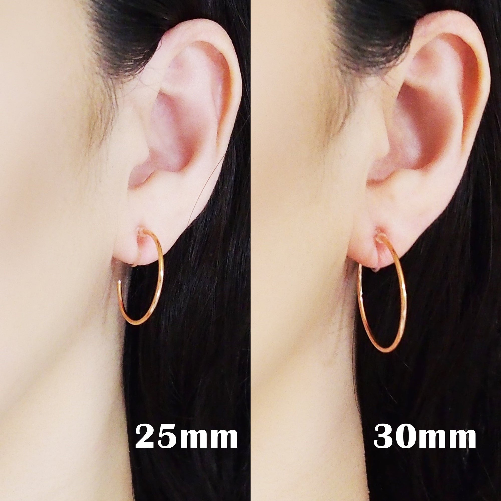 Big Invisible Clip On Hoop Earrings (Rose Gold tone) - Miyabi Grace