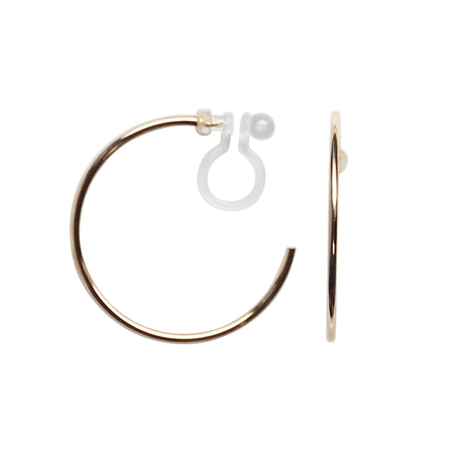 Big Invisible Clip On Hoop Earrings (Gold tone) - Miyabi Grace