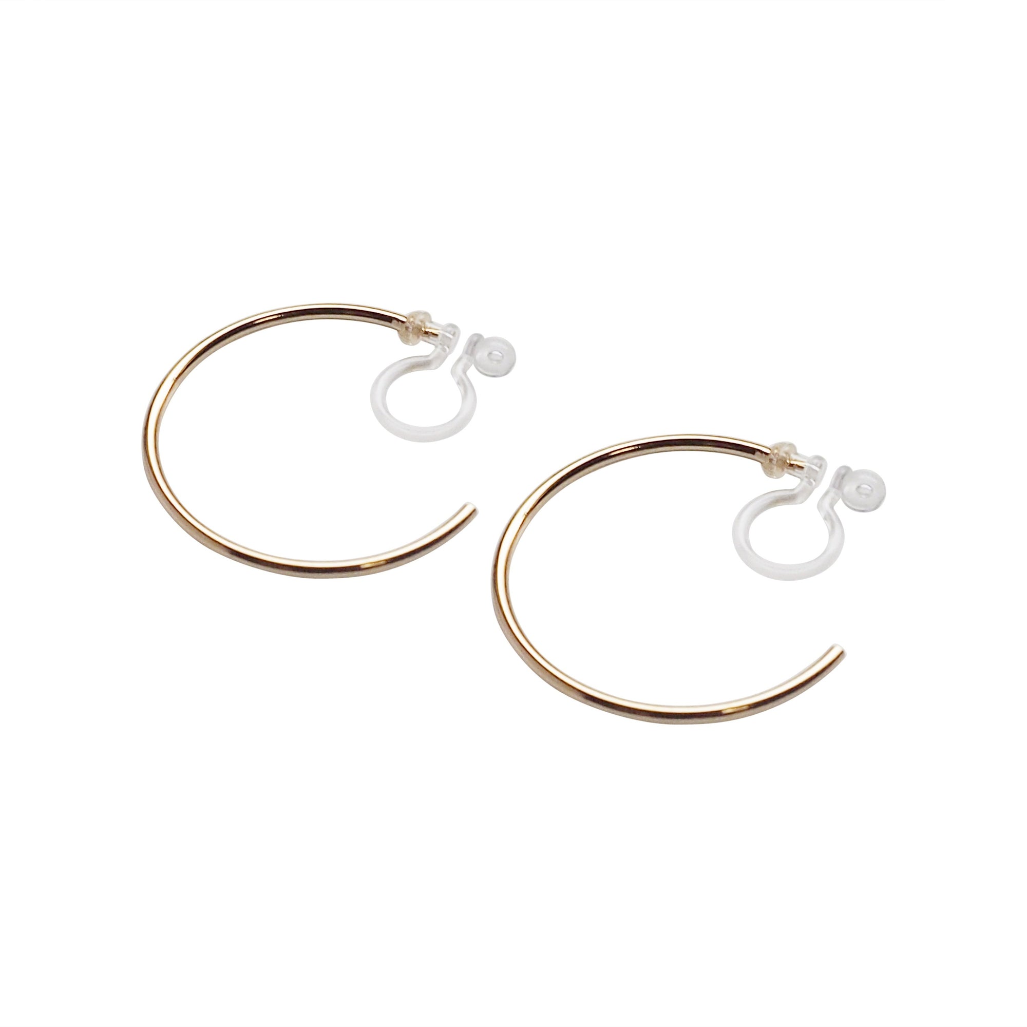 Big Invisible Clip On Hoop Earrings (Gold tone) - Miyabi Grace