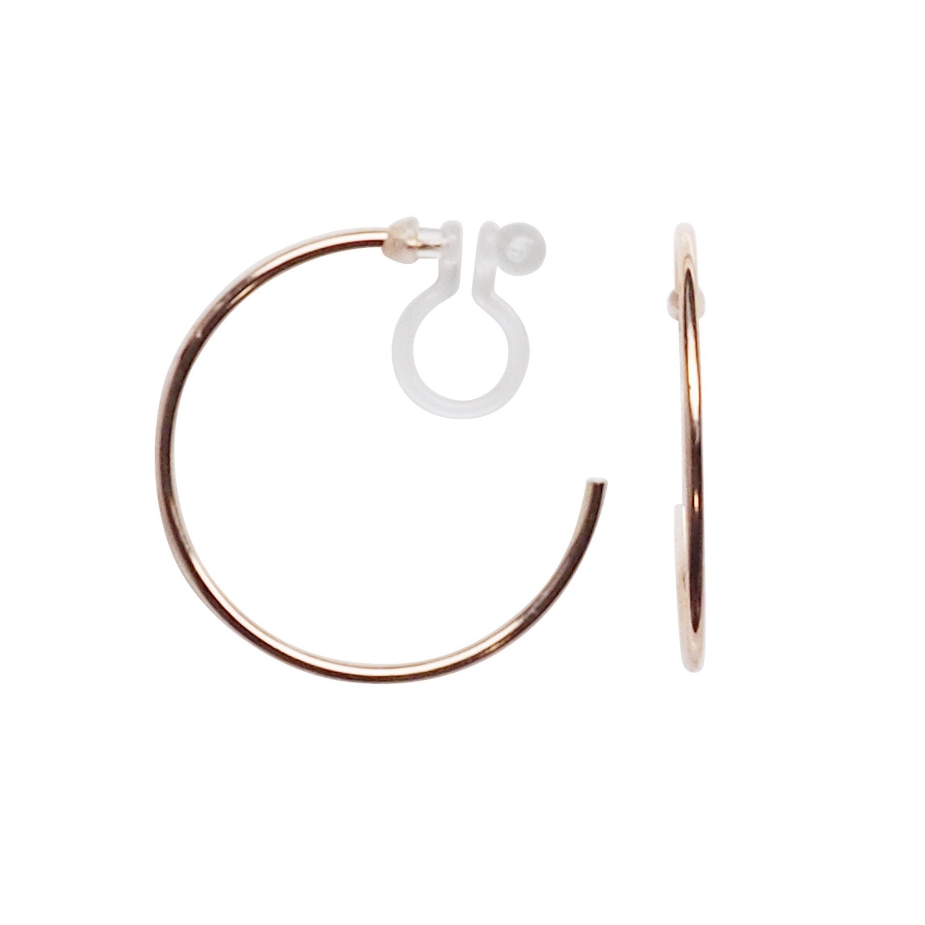 Big Invisible Clip On Hoop Earrings (Rose Gold tone) - Miyabi Grace