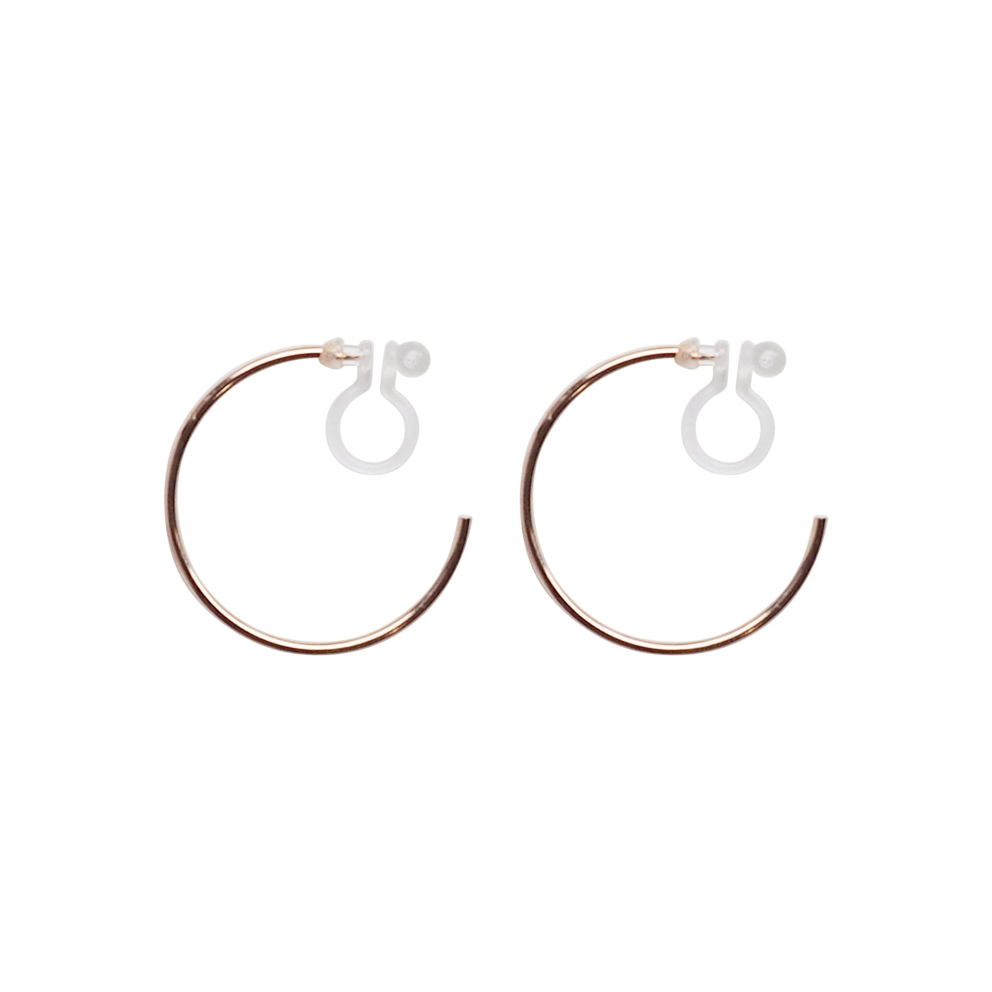 Big Invisible Clip On Hoop Earrings (Rose Gold tone) - Miyabi Grace
