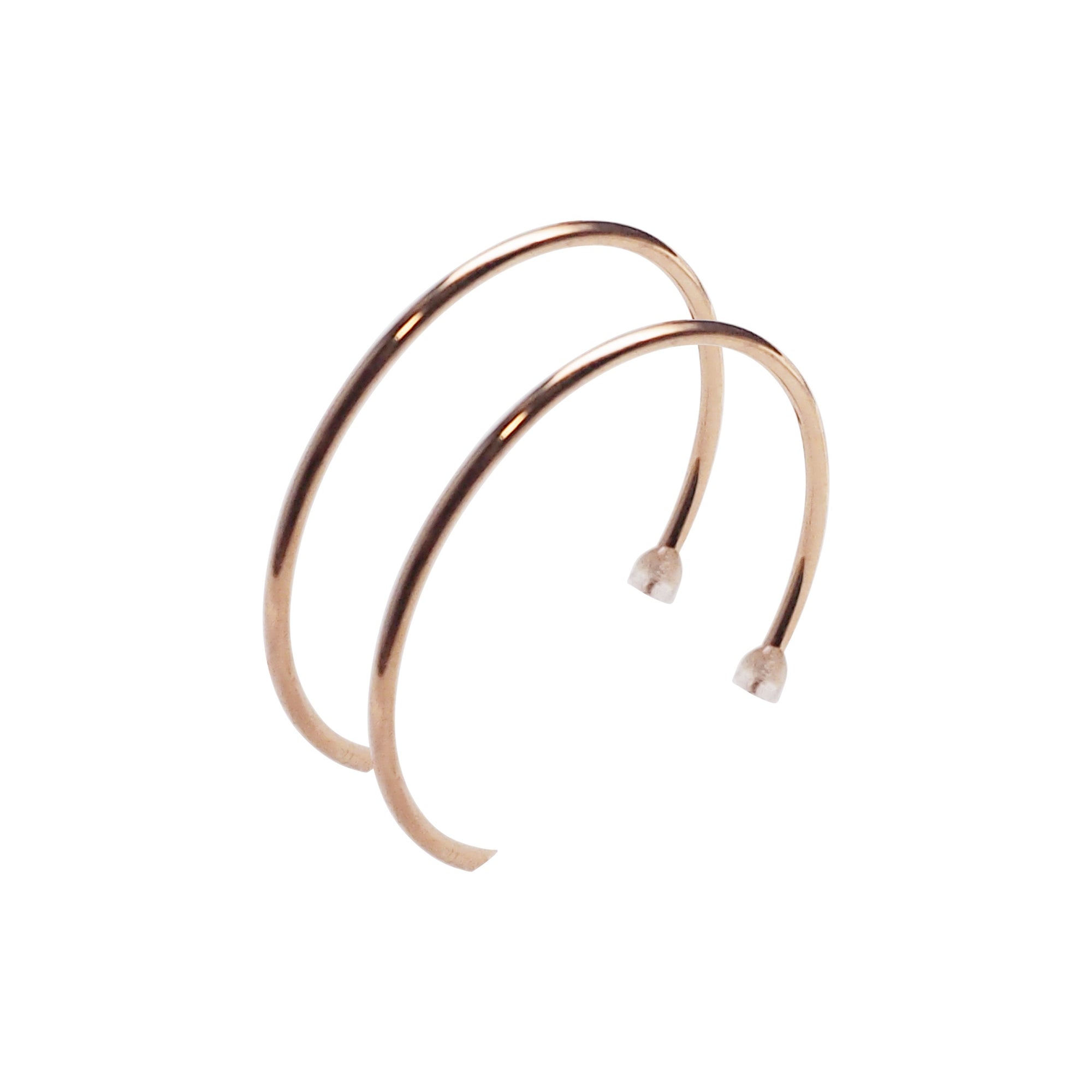 Big Invisible Clip On Hoop Earrings (Rose Gold tone) - Miyabi Grace