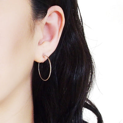Big Invisible Clip On Hoop Earrings (Silver tone) - Miyabi Grace