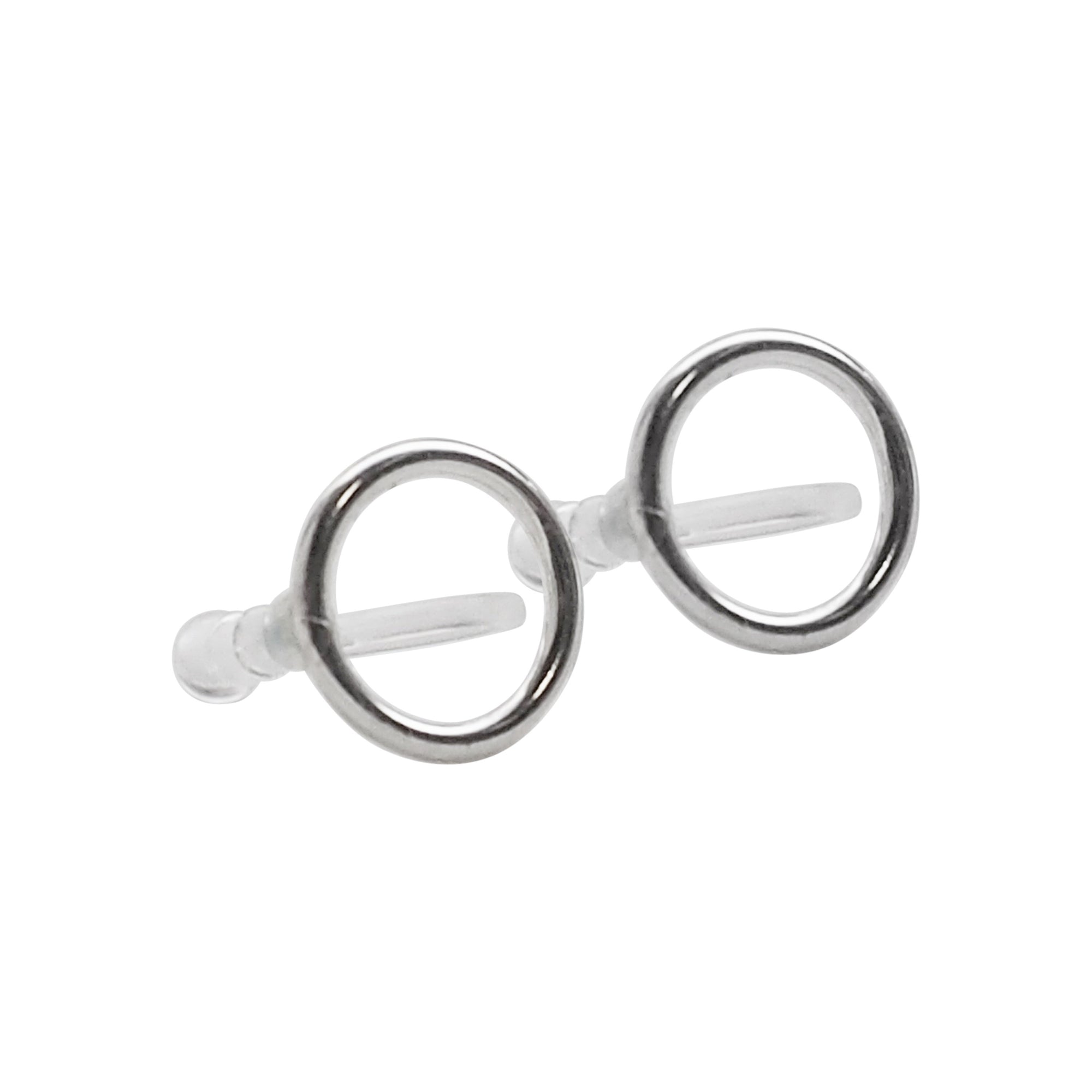 925 Sterling Silver Circle Invisible Clip On Stud Earrings - Miyabi Grace