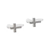 925 Sterling Silver Cross Invisible Clip On Stud Earrings - Miyabi Grace