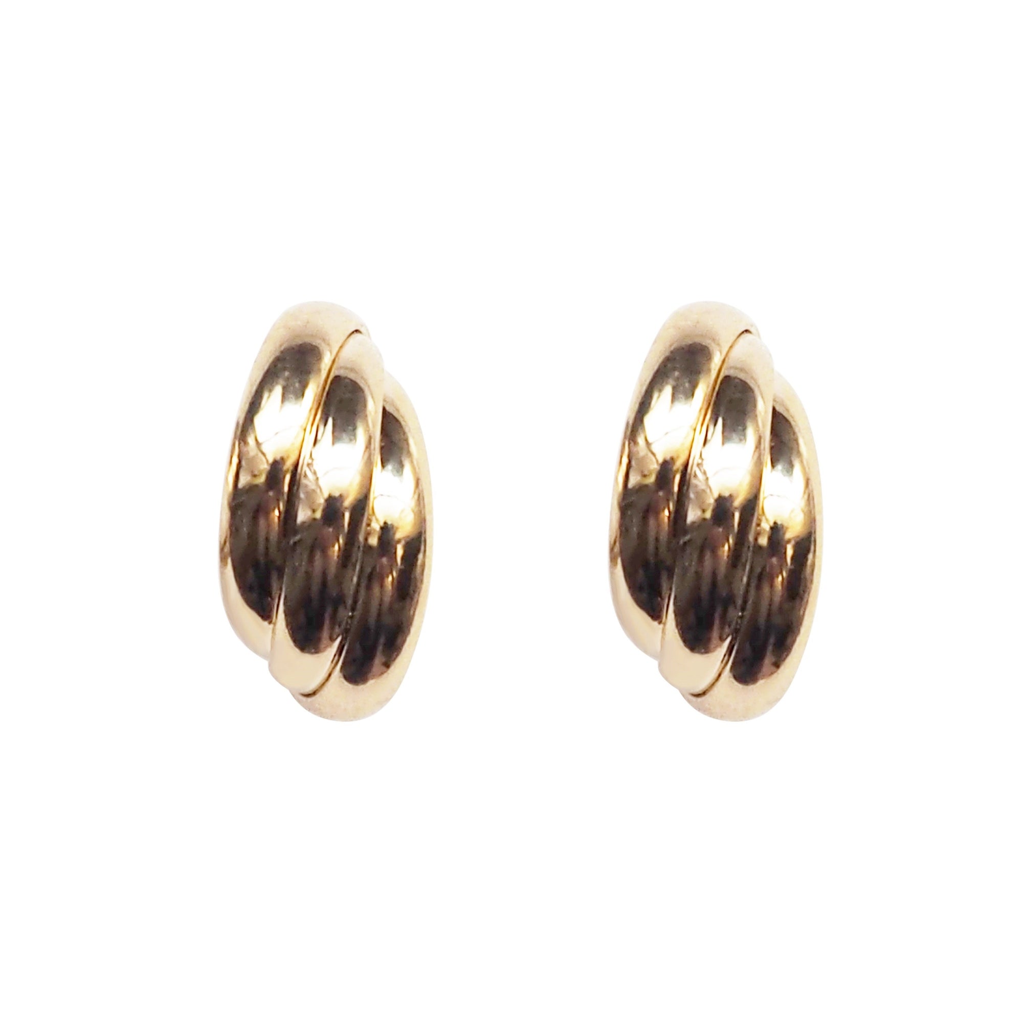 Gold Huggie Triple Invisible Clip On Hoop Earrings - Miyabi Grace