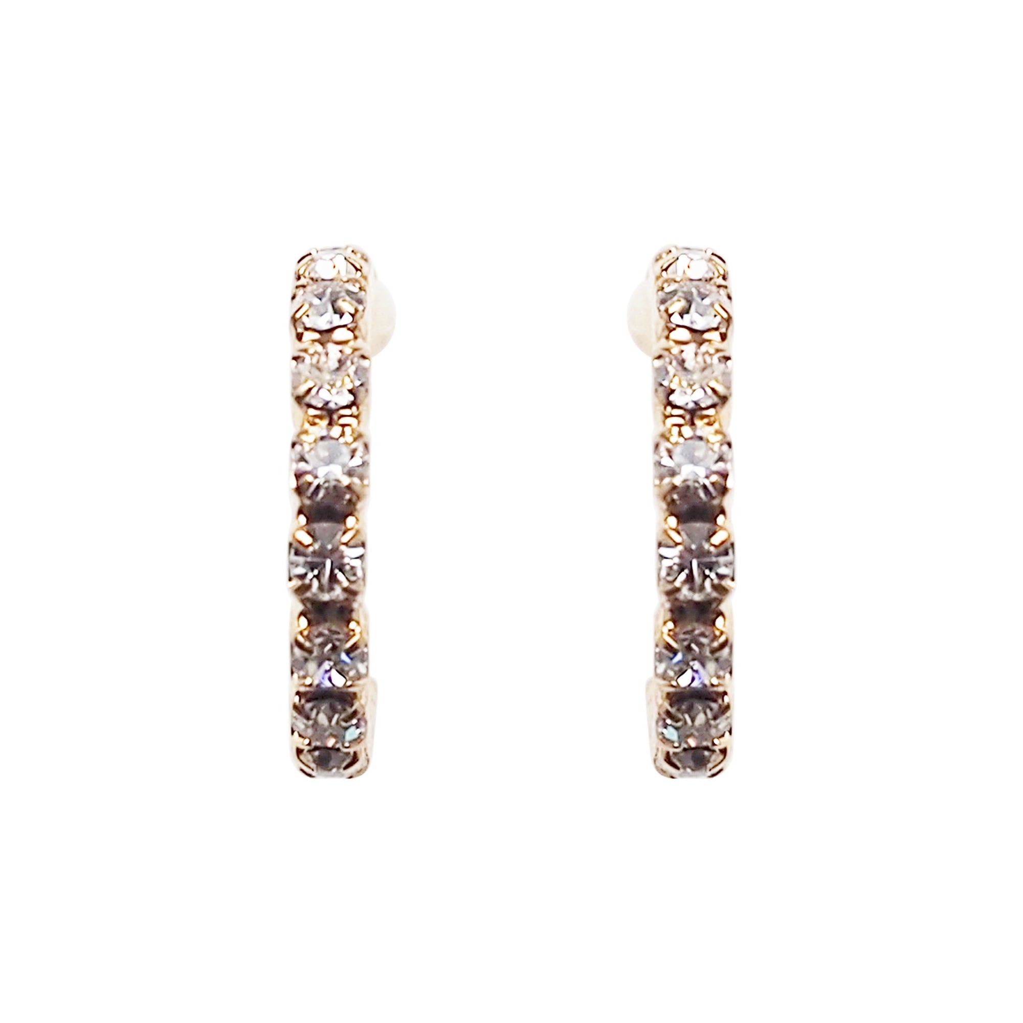 Crystal Invisible Clip On Hoop Earrings (Gold tone) - Miyabi Grace