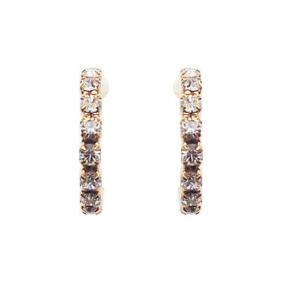 Crystal Invisible Clip On Hoop Earrings (Gold tone) - Miyabi Grace