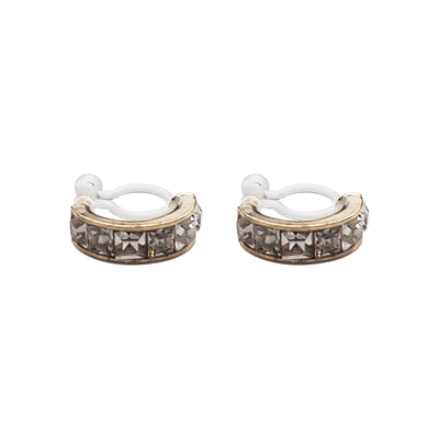 Swarovski Crystal Invisible Clip On Hoop Earrings - Miyabi Grace