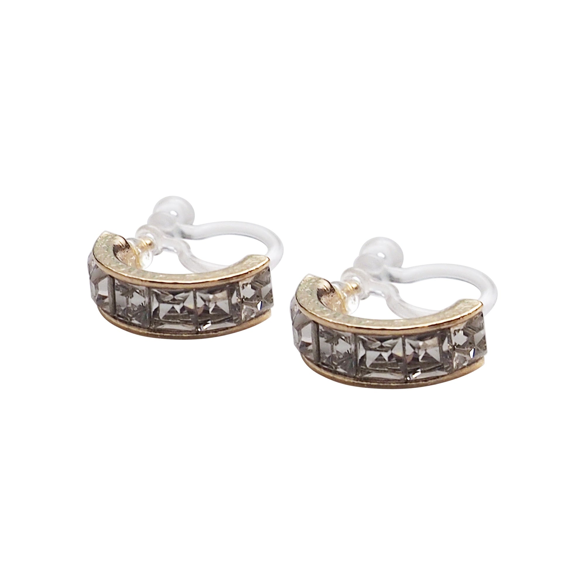 Swarovski Crystal Invisible Clip On Hoop Earrings - Miyabi Grace
