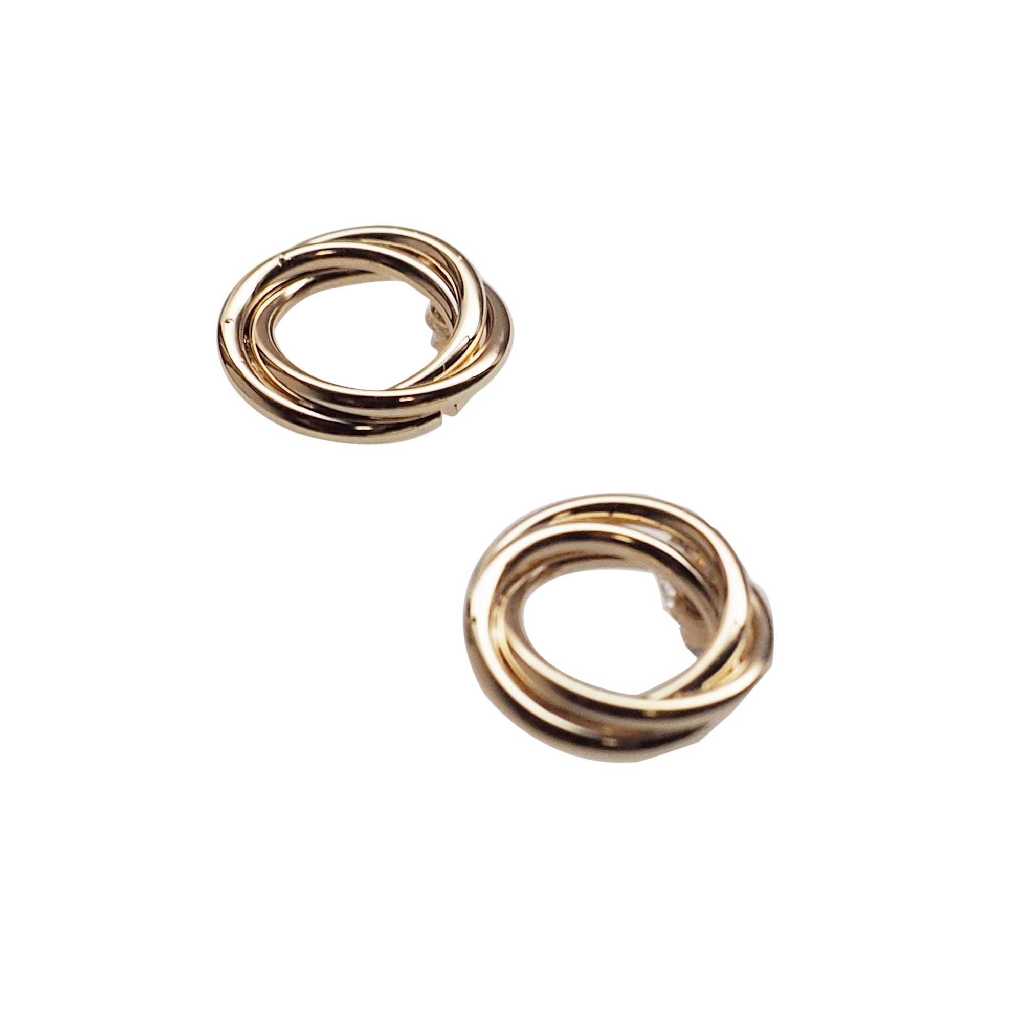 Knotted Circle Hoop Invisible clip on stud earrings ( Gold tone ) - Miyabi Grace