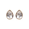 Teardrop Cubic Zirconia Crystal Invisible Clip On Stud Earrings (Gold tone) - Miyabi Grace