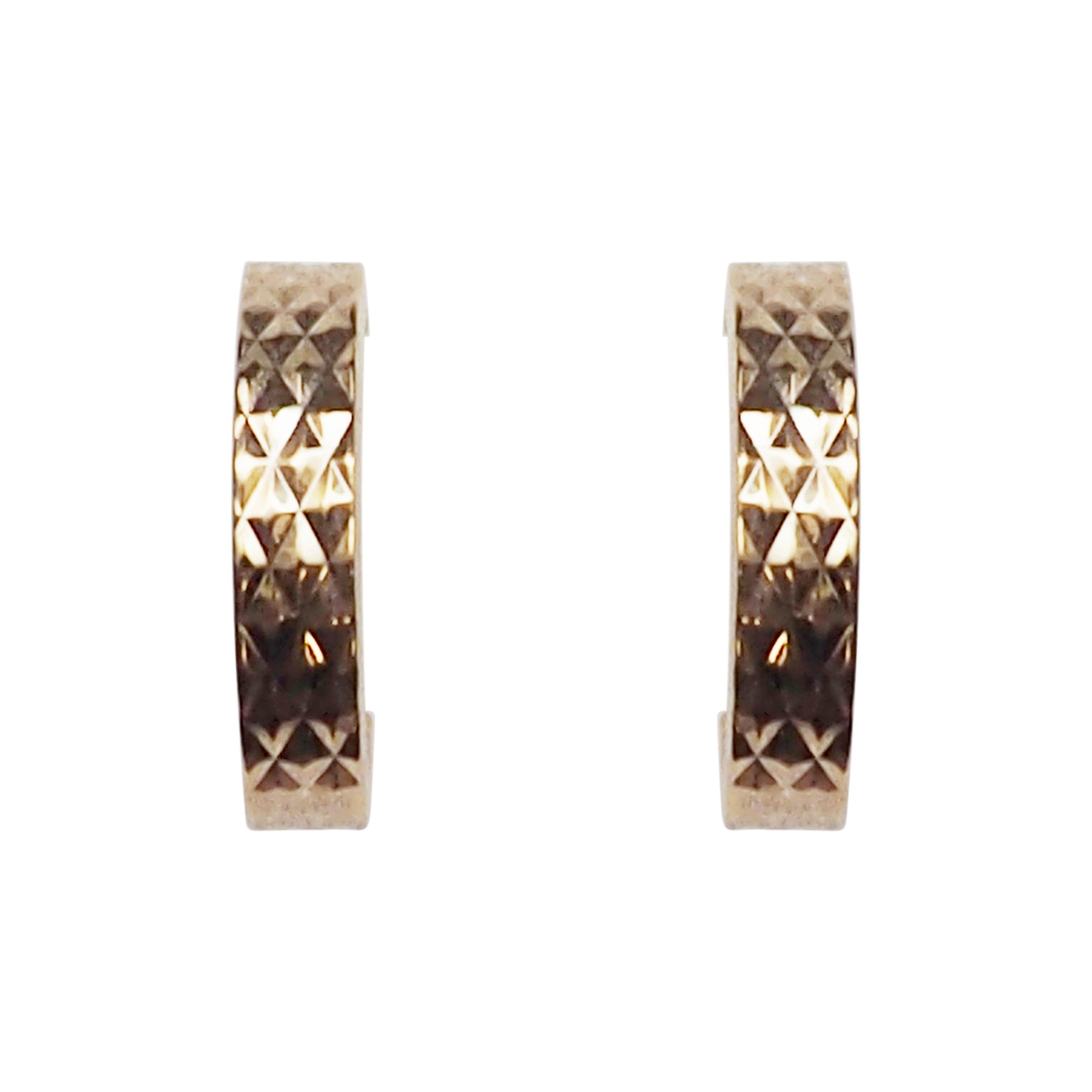 Gold Quilting Invisible Clip On Hoop Earrings - Miyabi Grace
