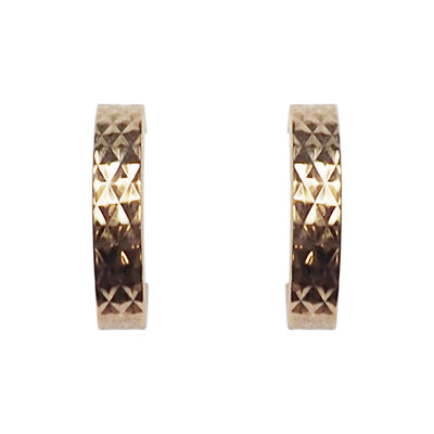 Gold Quilting Invisible Clip On Hoop Earrings - Miyabi Grace