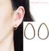 Gold Teardrop Invisible Clip On Stud Earrings - Miyabi Grace