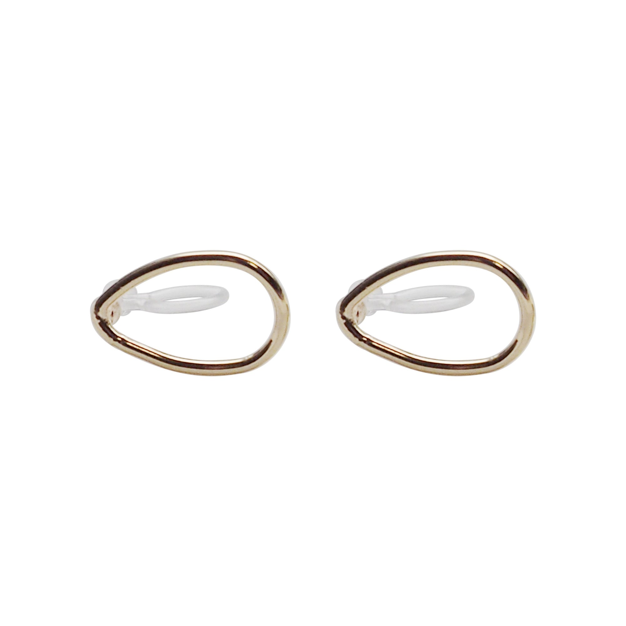 Gold Teardrop Invisible Clip On Stud Earrings - Miyabi Grace