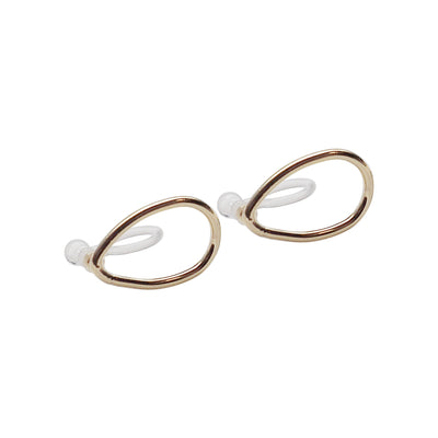 Gold Teardrop Invisible Clip On Stud Earrings - Miyabi Grace