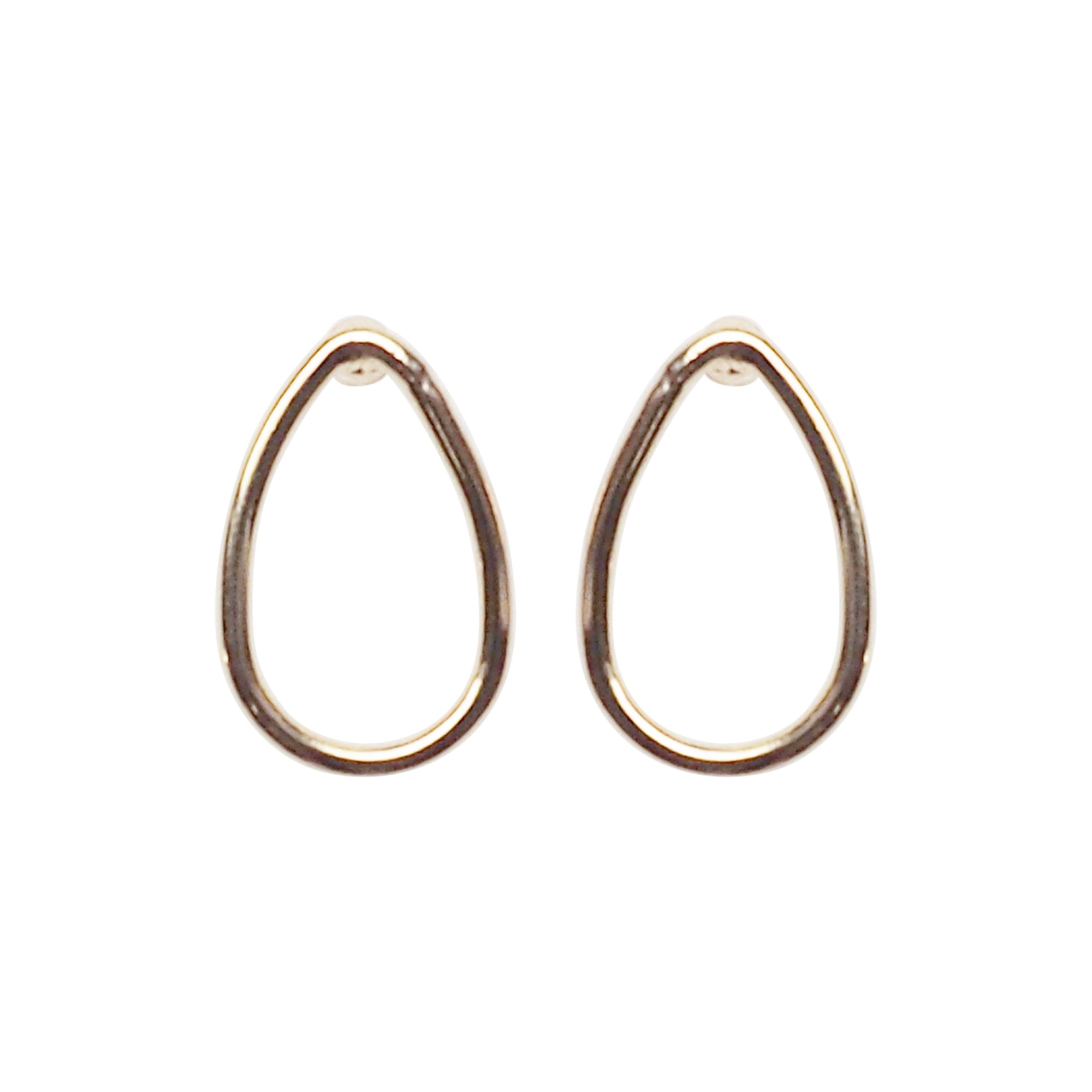 Gold Teardrop Invisible Clip On Stud Earrings - Miyabi Grace