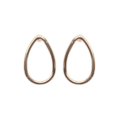 Gold Teardrop Invisible Clip On Stud Earrings - Miyabi Grace