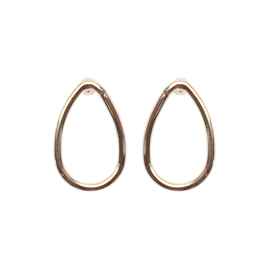 Gold Teardrop Invisible Clip On Stud Earrings - Miyabi Grace
