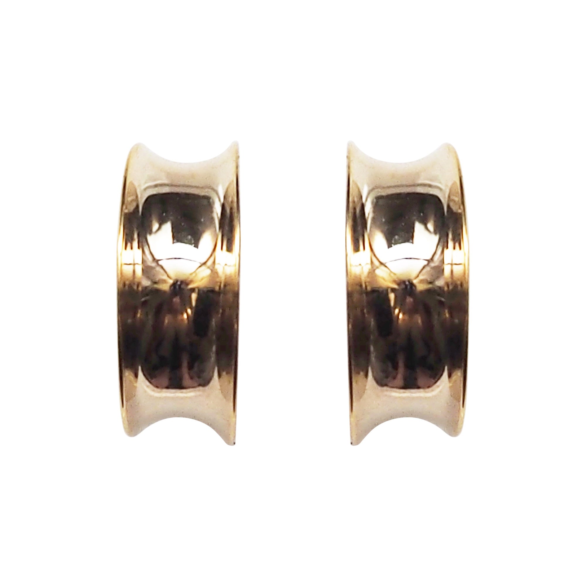 Gold Large Wide Invisible Clip On Hoop Earrings - Miyabi Grace