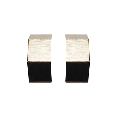 Gold Wide Curved Invisible Clip On Hoop Earrings - Miyabi Grace