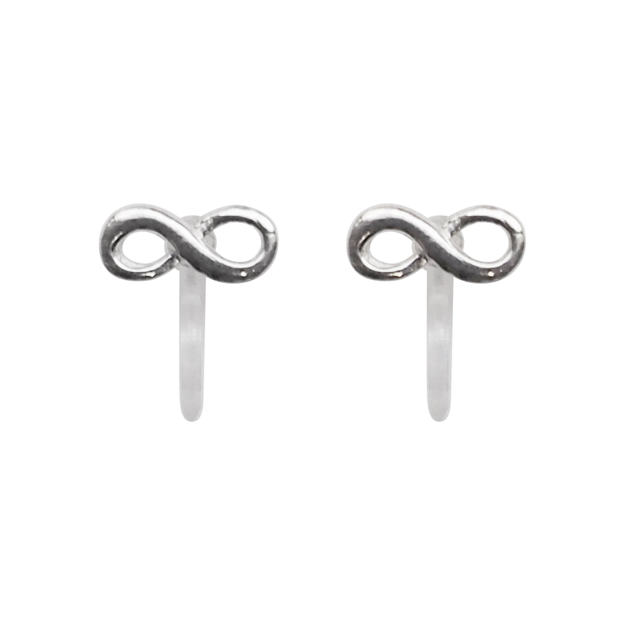 925 Sterling Silver Infinite Invisible Clip On Stud Earrings - Miyabi Grace