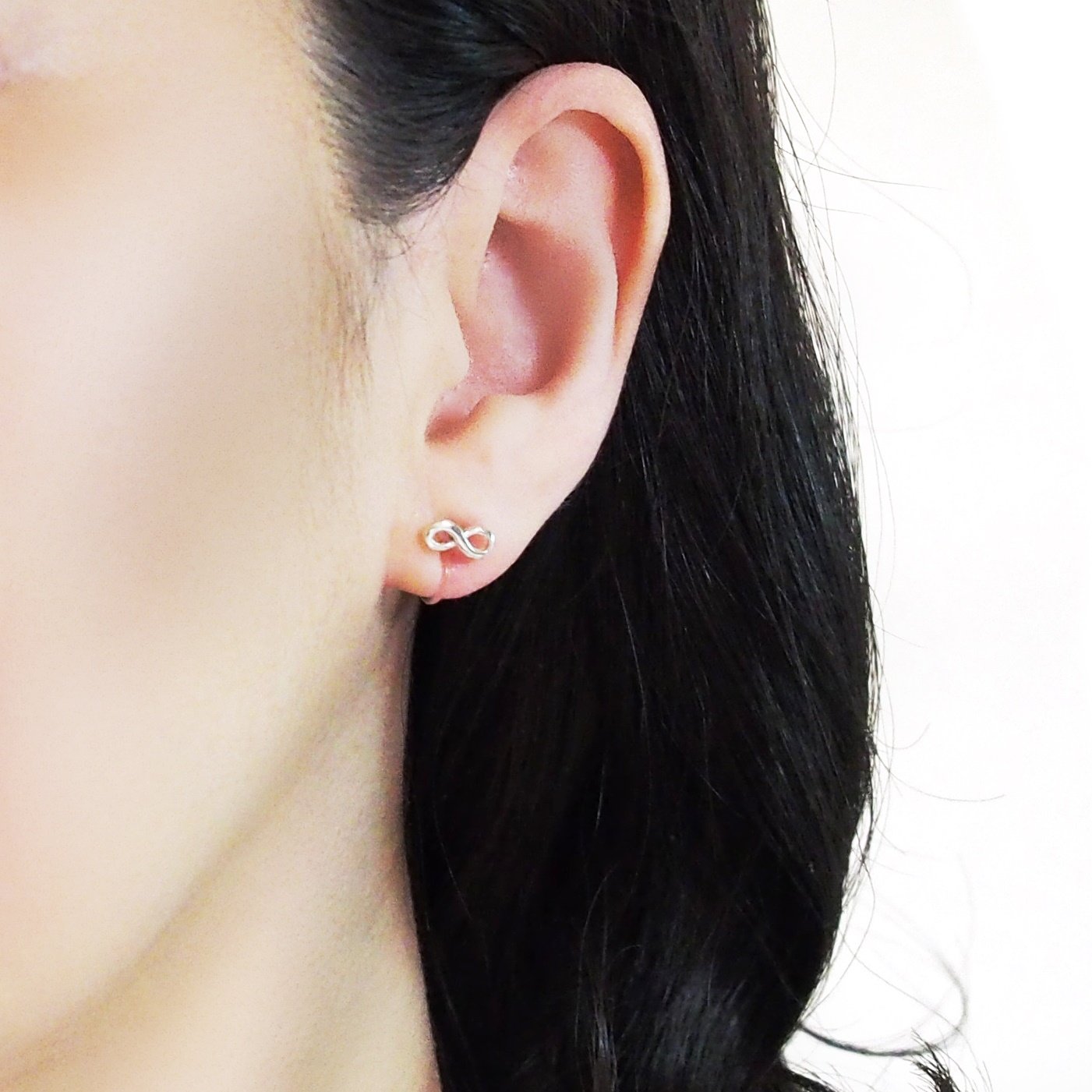 925 Sterling Silver Infinite Invisible Clip On Stud Earrings - Miyabi Grace